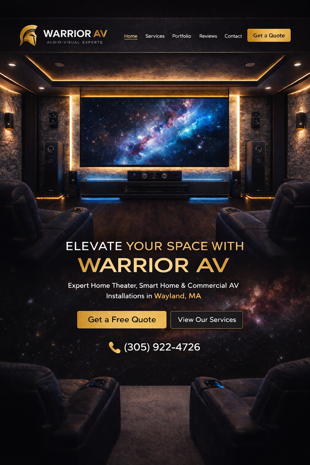 Luxury living room home theater setup